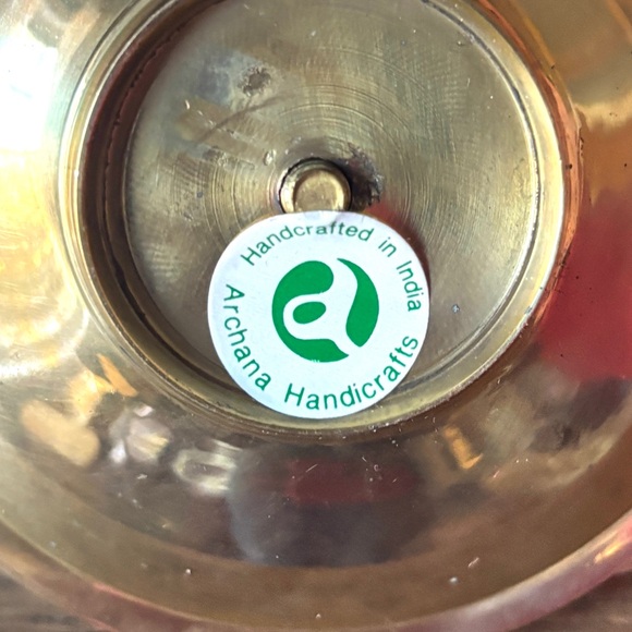 Vintage Pair Brass Pineapple Candle Stick Holder Chamberstick with Finger Ring - Picture 9 of 9